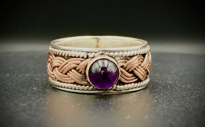ANCIENT EYE WOVEN SILVER & COPPER RING - CUSTOM SIZES!