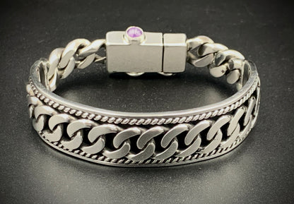 SPIRIT GANGSTER HYBRID CUFF/CHAIN BRACELET - SIZE 8.5 INCH