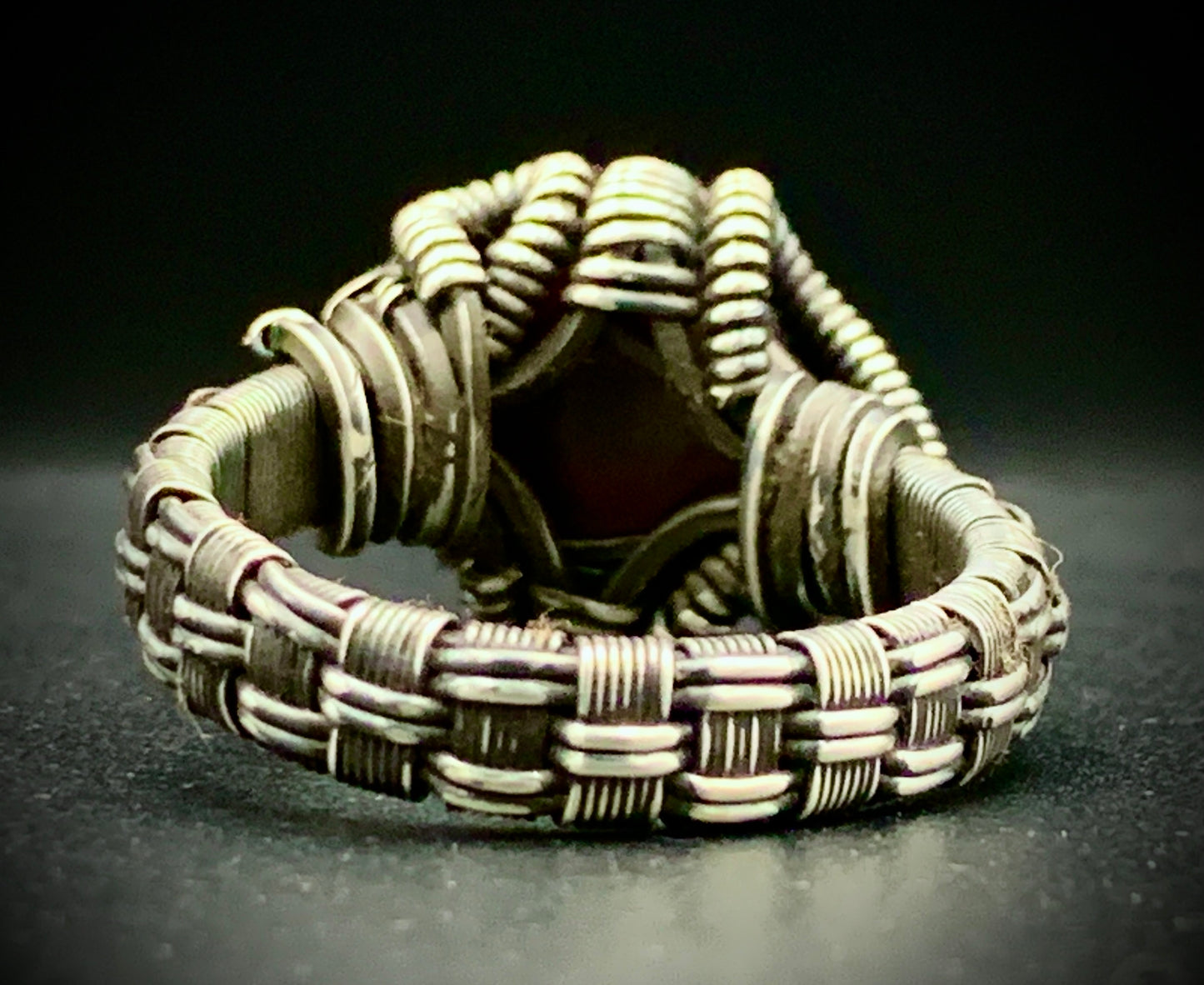 FIRE AGATE WIRE WRAP RING - SIZE 11