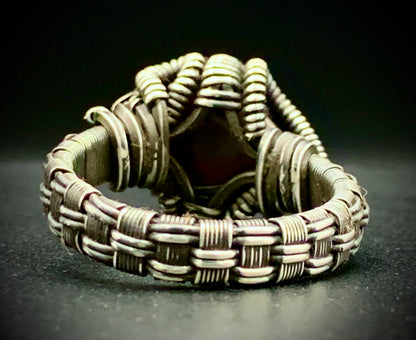 FIRE AGATE WIRE WRAP RING - SIZE 11