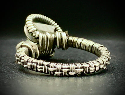 FLUORITE WIRE WRAP RING- SIZE 8