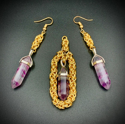 BYZANTINE QUEEN EARRINGS & PENDANT SET