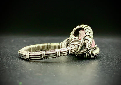 PINK TOURMALINE WIRE WRAP RING - SIZE 7