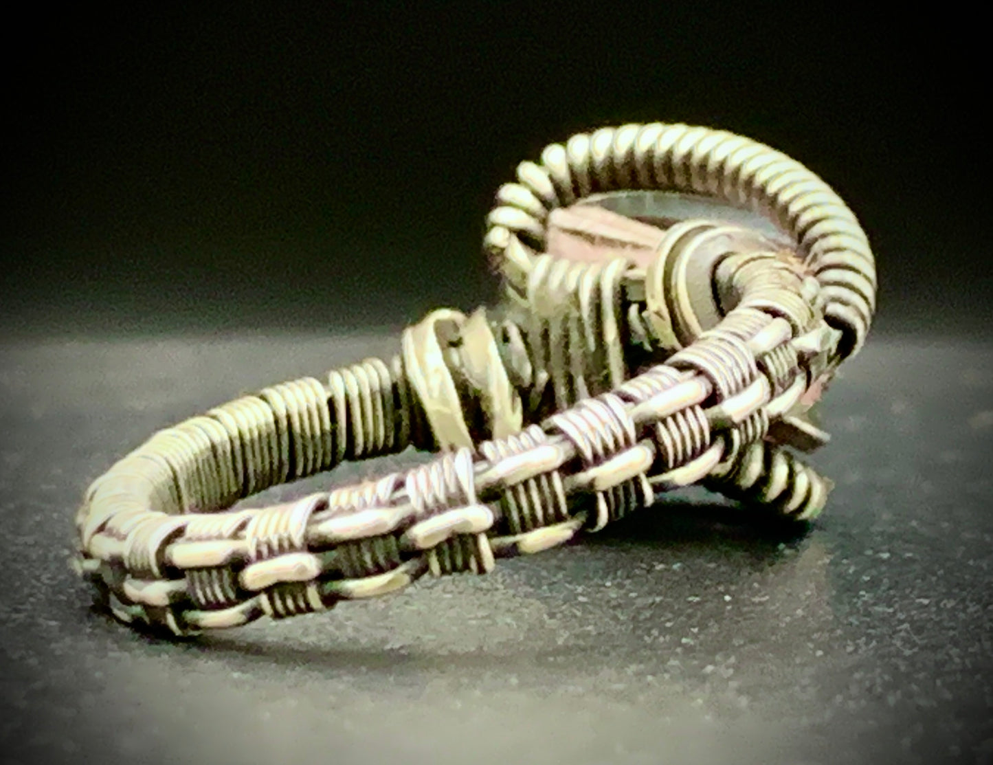 PINK TOURMALINE WIRE WRAP RING - SIZE 6.5