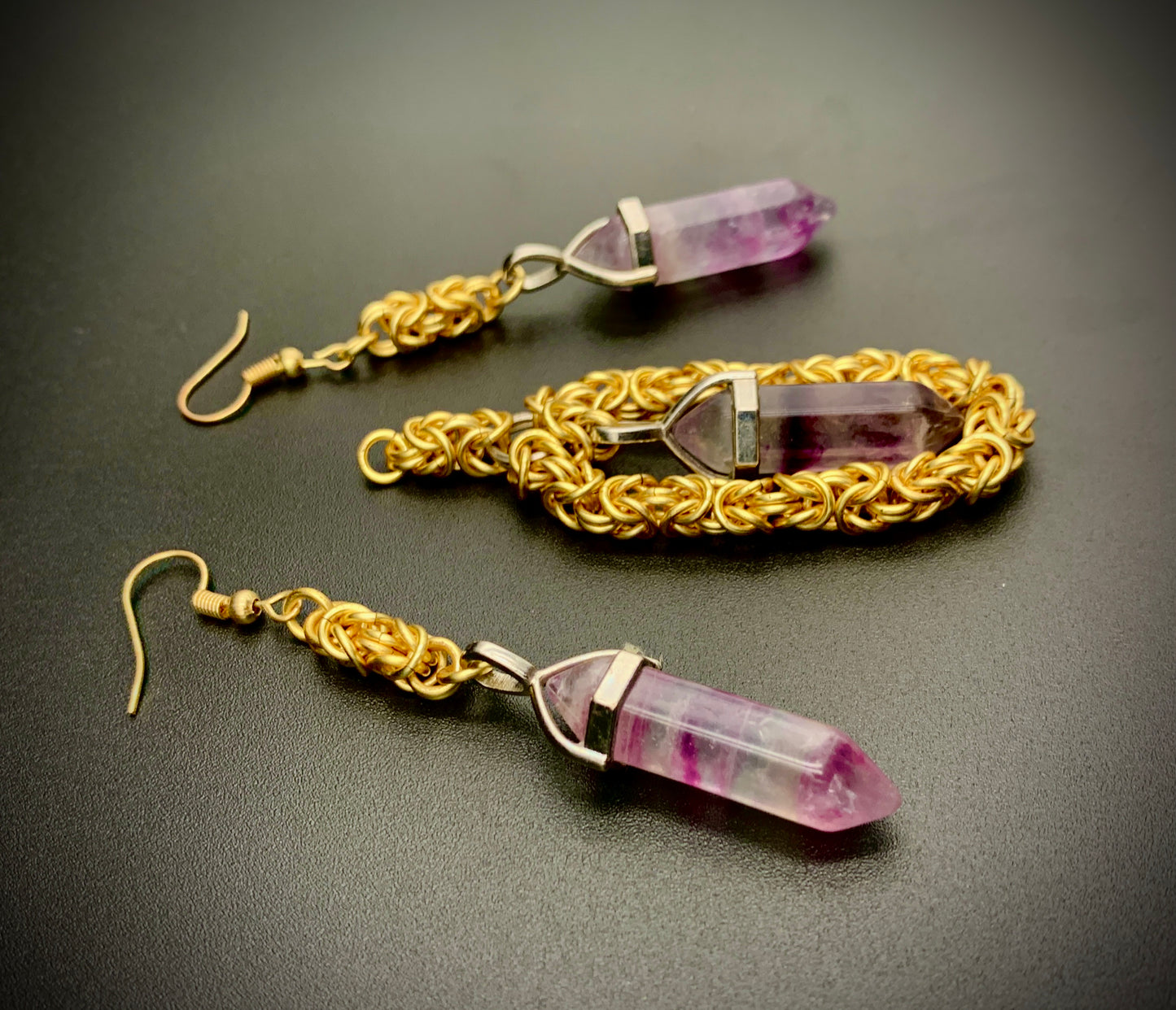 BYZANTINE QUEEN EARRINGS & PENDANT SET