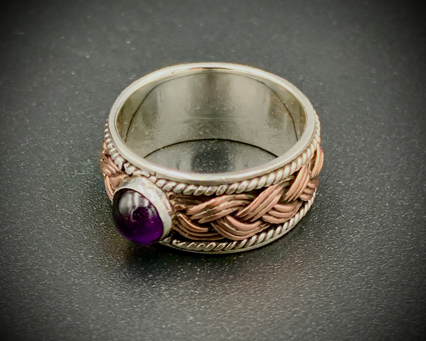 ANCIENT EYE WOVEN SILVER & COPPER RING - CUSTOM SIZES!