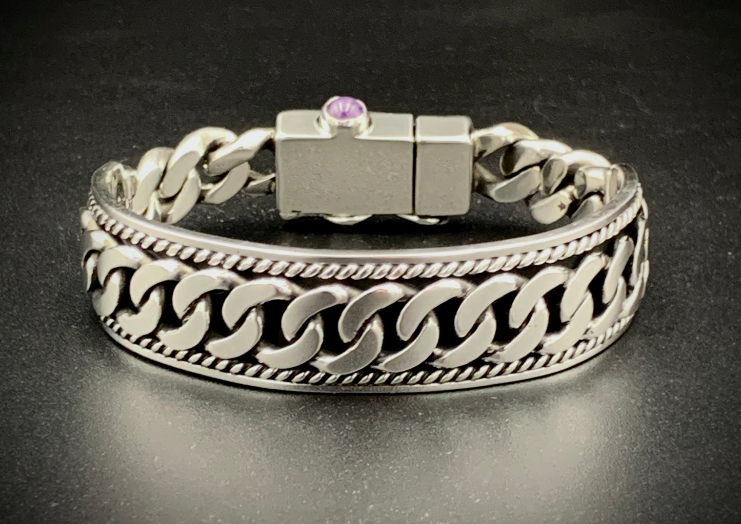 SPIRIT GANGSTER HYBRID CUFF/CHAIN BRACELET - SIZE 8.5 INCH