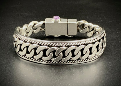 SPIRIT GANGSTER HYBRID CUFF/CHAIN BRACELET - SIZE 8.5 INCH