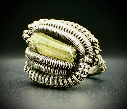 TOPAZ WIRE WRAP RING - SIZE 5.5