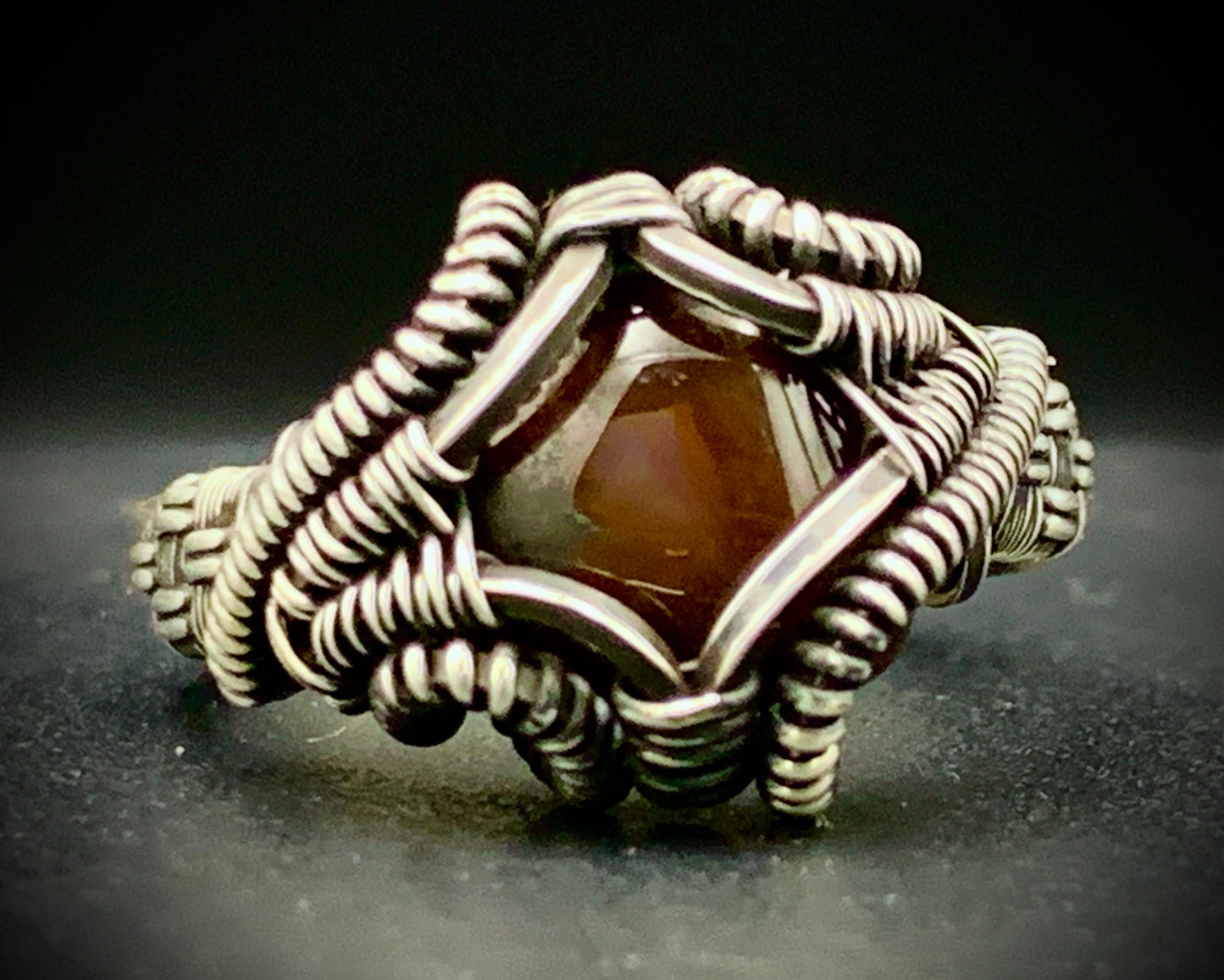 FIRE AGATE WIRE WRAP RING - SIZE 11