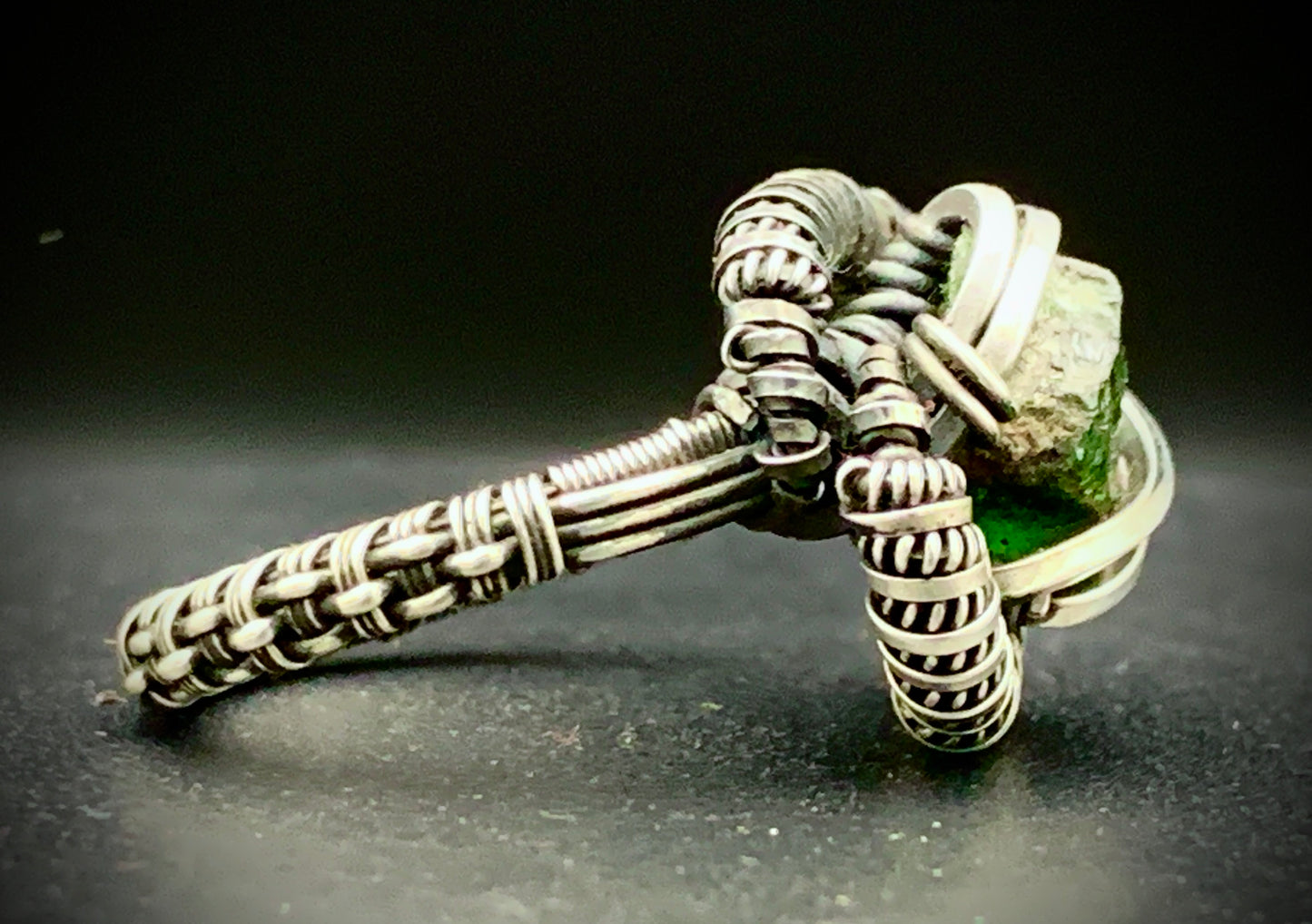 PERIDOT WIRE WRAP RING - SIZE 8