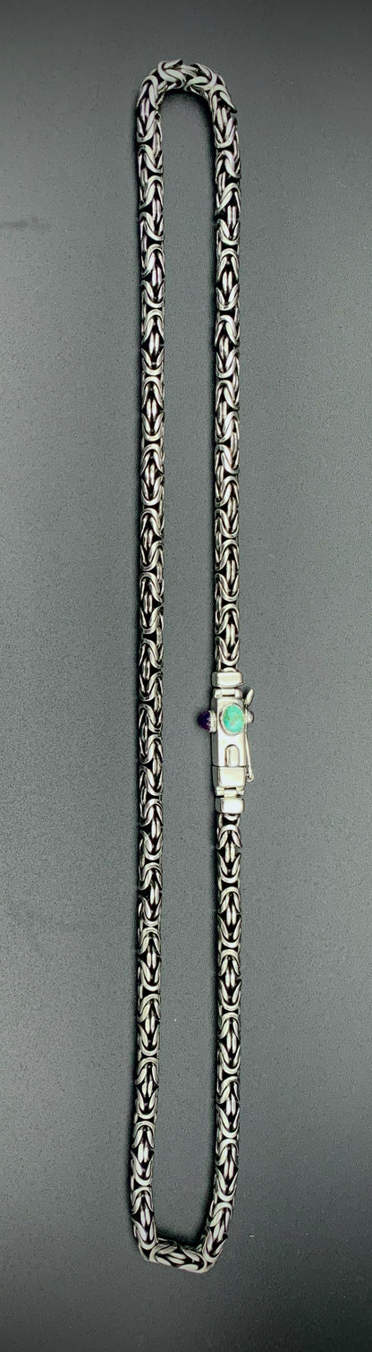 TURQUOISE & AMETHYST BYZANTINE CHAIN NECKLACE 6MM CUSTOM SIZES!
