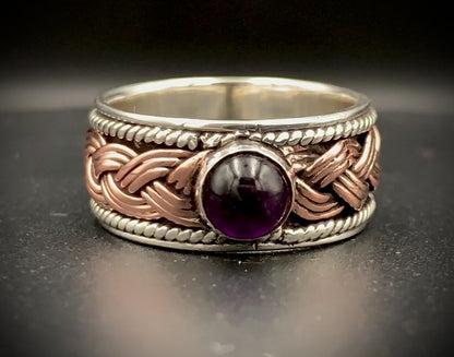 ANCIENT EYE WOVEN SILVER & COPPER RING - CUSTOM SIZES!