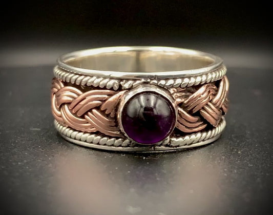 ANCIENT EYE WOVEN SILVER & COPPER RING - CUSTOM SIZES!